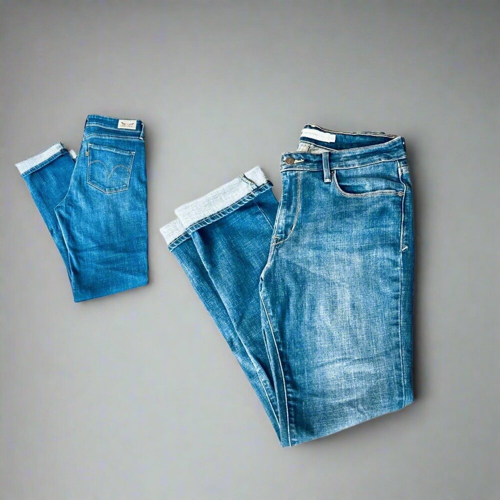 Womens Levi Mid Rise Skinny Jeans (12)